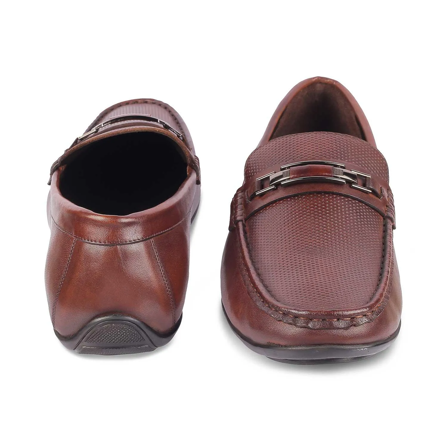 The Abia Brown Men's Leather Driving Loafers Tresmode