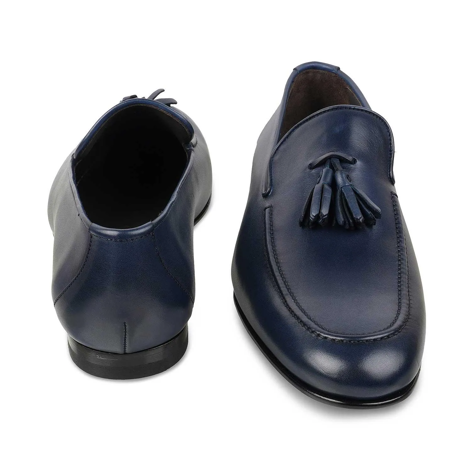 The Mancio Blue Men's Handcrafted Leather Loafers Tresmode