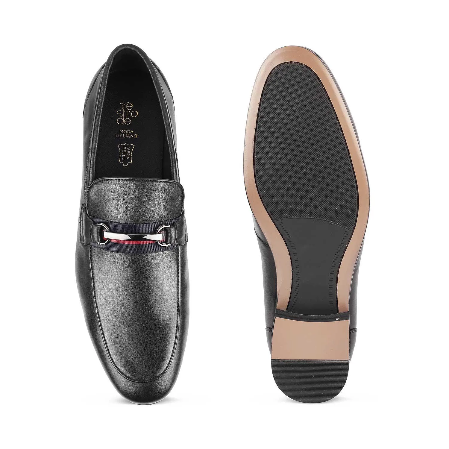 Tresmode Merci Black Men's Leather Loafers